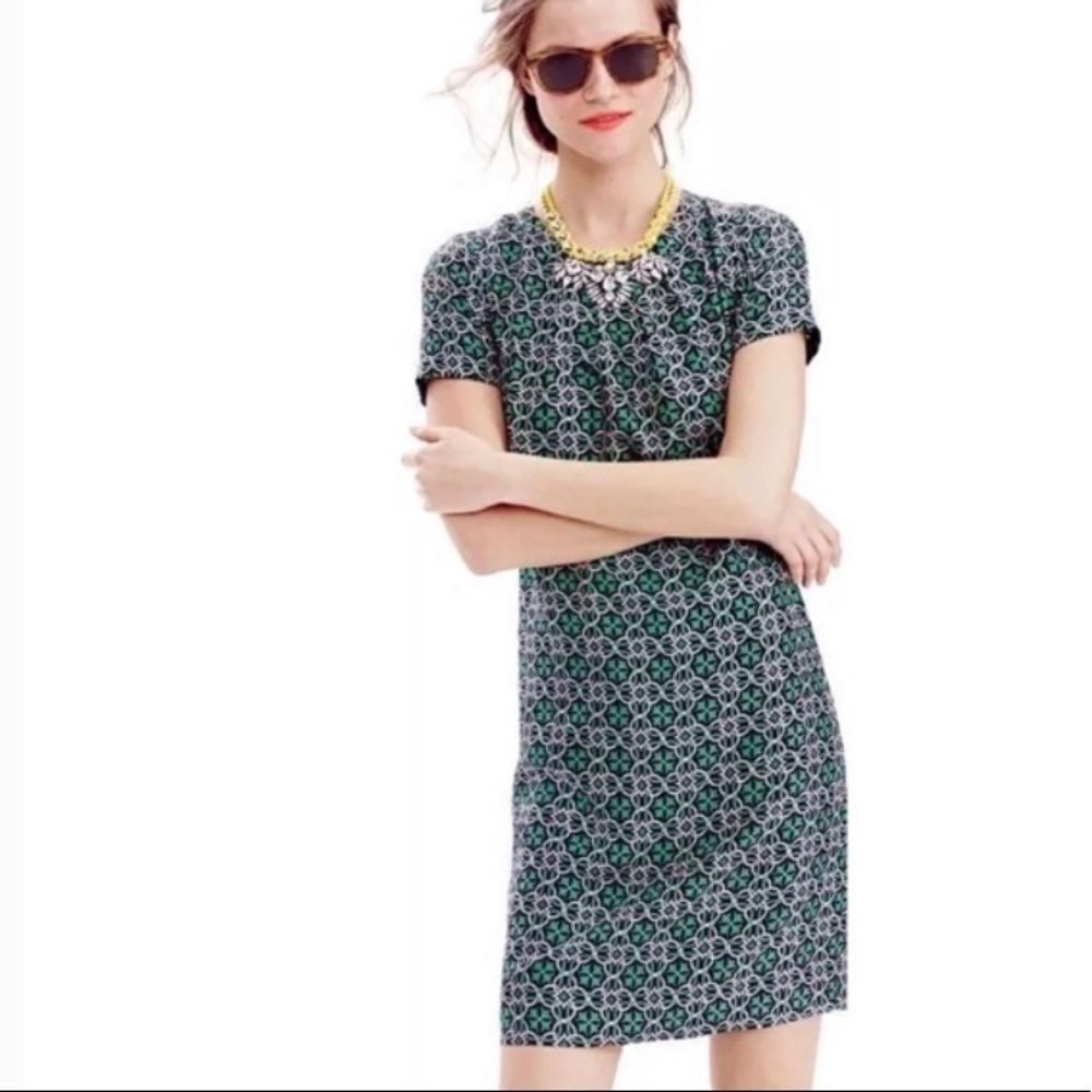 J. Crew Swoop Dress in Latticework Medallion Size 0
